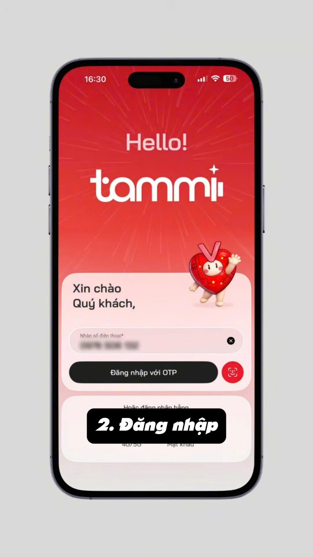 Minh họa bước 2: Đăng nhập số Viettel cần chuyển đổi