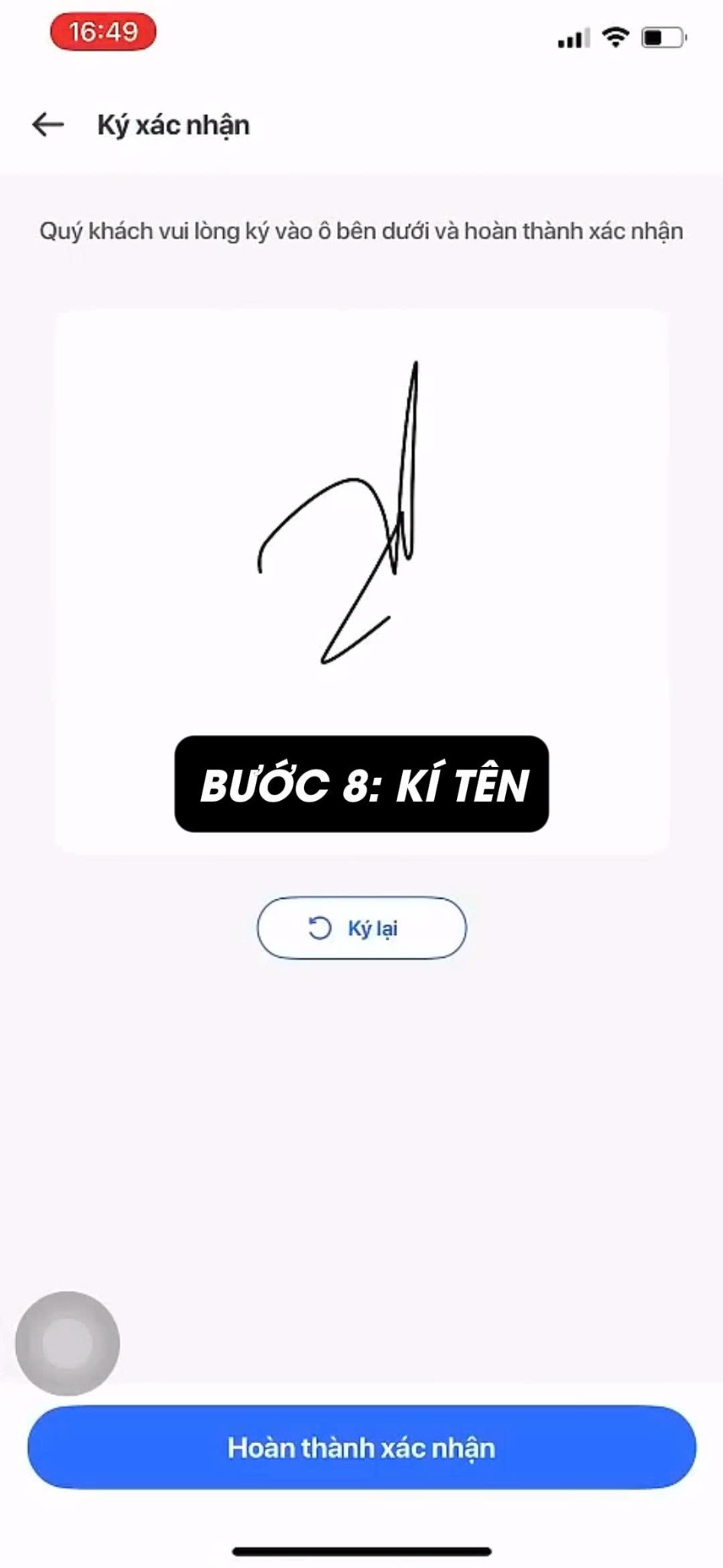 Bước 8: Ký tên điện tử