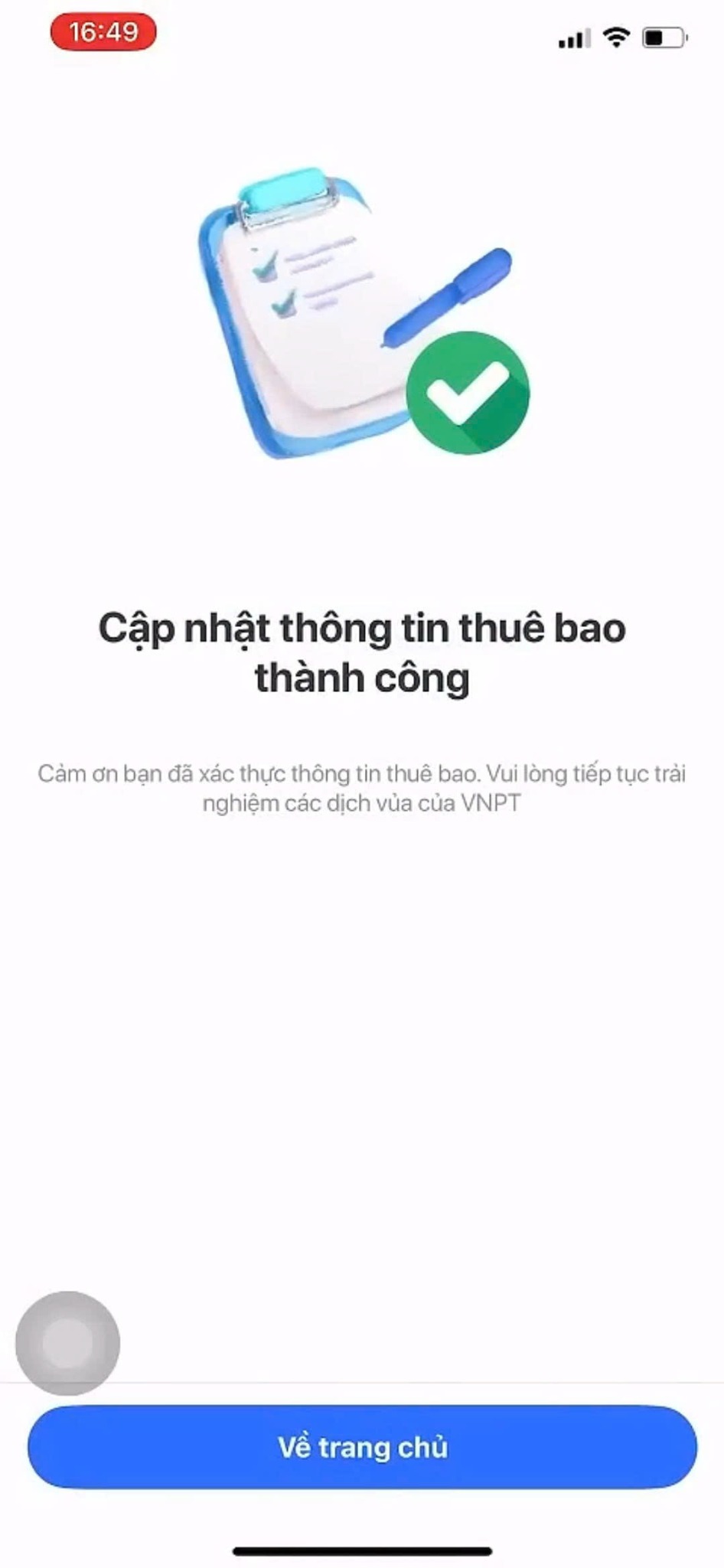 Bước 9: Hoàn tất cập nhật